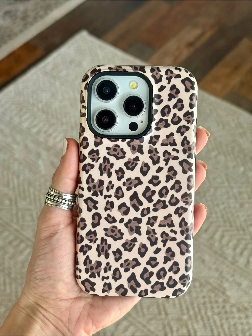 Classy Leopard Print Tough Phone Case For iPhone 15 Pro